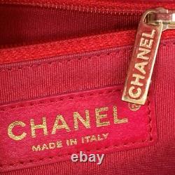 Chanel Mademoiselle Vintage Red Calfskin Crossbody Avec Authenticité Cert