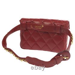 Chanel Quilted CC Bum Bag Waist Pouch Purse Red Leather Ghw Vintage Nr14053k