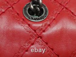 Chanel Shoulder Bag Vintage Classique Jumbo Red Rare Mint (used) 100% Authentique