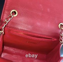 Chanel Vintage CC Logo Red & Gold Chain Bag
