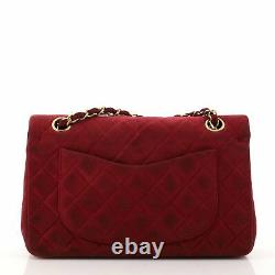 Chanel Vintage Classic Double Flap Bag Quilted Suede Petit
