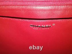 Chanel Vintage Classic Flap Bag Cuir D'agneau Rouge Matelassé. Moyenne