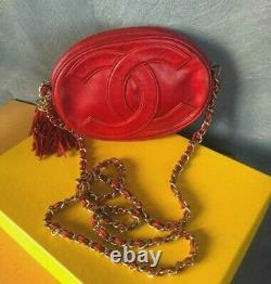 Chanel Vintage Sac De Tassel Rouge Ovale