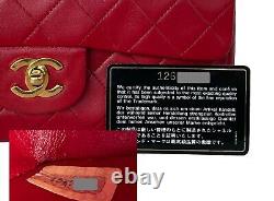 Chanel Vintage True Red Small Classic Double Flap Bag 24k Ghw