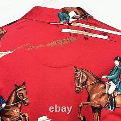 Chemise Polo Ralph Lauren à imprimé intégral pour femme, taille S, joueur de polo équestre