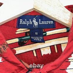Chemise Polo Ralph Lauren à imprimé intégral pour femme, taille S, joueur de polo équestre