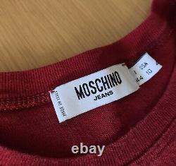 Chemise à manches longues Moschino Jeans rouge vintage 1999, fabriquée en Italie.
