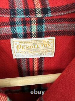 Chemise veste Pendleton 49er des années 50-60 vintage à carreaux rouges pour femme en taille M