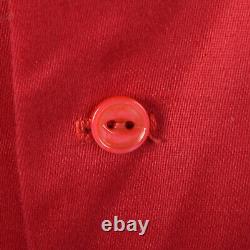 Chemisier sans manches en coton rouge des années 1950 XXS, vintage, avec col floral et boutons dans le dos