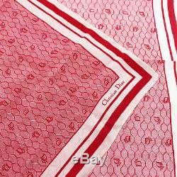 Christian Dior Honey Combo Foulard En Soie Wraps Rouge Blanc Vintage Authentique # Aa523 M