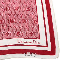 Christian Dior Honey Combo Foulard En Soie Wraps Rouge Blanc Vintage Authentique # Aa523 M