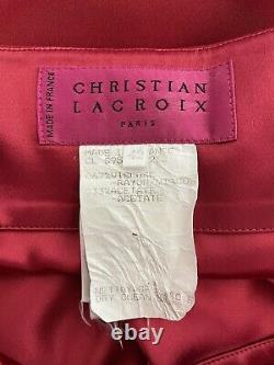 Christian Lacroix Printemps 1995 Taille 42 Robe Rouge Viscose Sangle Torche Vintage
