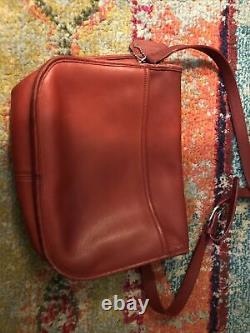 Coach Red Leather Vintage City Bag Purse Pour Le Corps De L'épaule #9790 Serrure De Nickel