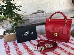 Coach Vintage Mini Willis Winnie À Red # 9023 Mint Condition (made In Usa)