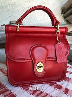 Coach Vintage Mini Willis Winnie À Red # 9023 Mint Condition (made In Usa)