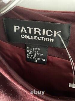 Collection Patrick Robe en Velours Rouge Foncé Vintage Taille M Neuve avec étiquette