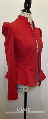 Collection de Betsey Johnson vintage Veste Blazer Peplum Rose Rouge Taille Small