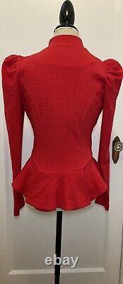 Collection de Betsey Johnson vintage Veste Blazer Peplum Rose Rouge Taille Small