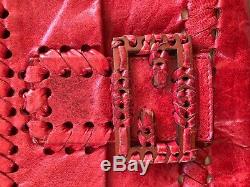 Cuir Vintage Rouge Fendi Baguette / Bracelets Interchangeables Crossbody! Rare