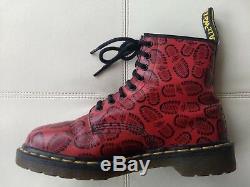 Doc Dr. Martens Bottes Rouge Soles Mentions Légales Made In England Rare Vintage 6uk Usw8m7
