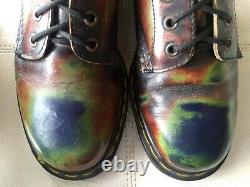 Doc Dr. Martens Red Green Blue Rubit-off Boots Made In England Vintage Rare 7uk