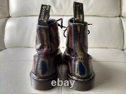 Doc Dr. Martens Red Green Blue Rubit-off Boots Made In England Vintage Rare 7uk