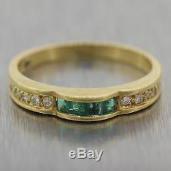 Emerald Et À Diamants Bague Vintage En Or Jaune 18 Carats Domaine