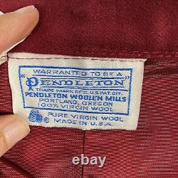 Ensemble jupe et blazer en laine vierge rouge foncé pour femmes, taille 20W, doublé, de la marque VTG Pendleton