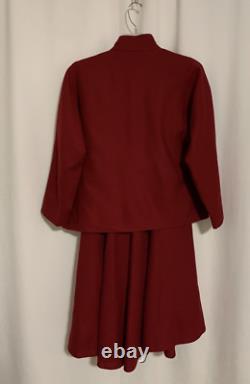 Ensemble veste et jupe pour femme Rodier Paris vintage taille 36 rouge ligne A France élégant