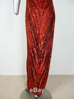 Entièrement Vintage Bob Mackie Perles / Robe Sequin Lapin Rouge Taille 6 Bustier
