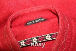 État : Modèle de veste poncho vintage rouge Estate Ein WFllodell Autriche Taille 36 4 6 S