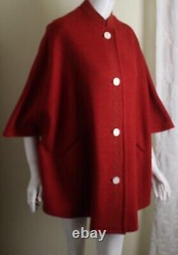 État : Modèle de veste poncho vintage rouge Estate Ein WFllodell Autriche Taille 36 4 6 S