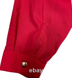 États-unis Vintage Femmes Cowgirl Robe Rouge Avec Black Fringe Silver Collar Conseils Poches