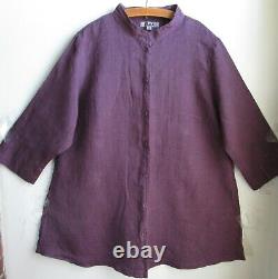 FLAX Designs LINEN 2G NWT Vintage Shirt Tunic PORT translates to 'FLAX Designs LINEN 2G NWT Chemisier Tunique Vintage PORT' in French.