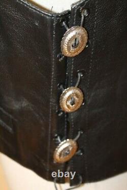 Femme Biker's Stuff Vintage Noir/rouge Fringe Vest Sz XL