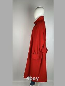 Femme Burberry Vintage Laine Rouge Taille De Manteau Uk12 Long/