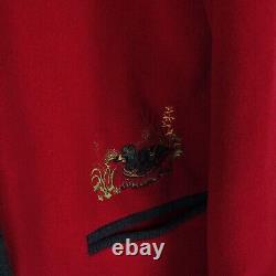 Femme Trachten Blazer XL Taille Vintage Rouge Original Tiroler Veste 100% Laine