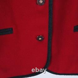 Femme Trachten Blazer XL Taille Vintage Rouge Original Tiroler Veste 100% Laine