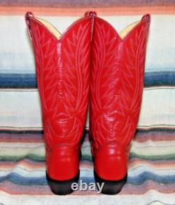 Femmes Vintage Nocona Cowboy Bottes En Cuir Rouge 6 B Excellent État D'utilisation