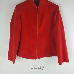 Fendi Femmes 1980s Vintage Rouge 100% Cachemire Veste Sz L Made In Italy Soft