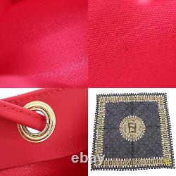 Fendi Zucca Pattern Hand Bag Handkerchief Red Vintage Authentic #uu485 S