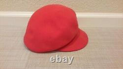 Frank Olive pour I Magnin Femmes Vintage Chapeau en Laine 100% Rouge avec Visière