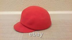 Frank Olive pour I Magnin Femmes Vintage Chapeau en Laine 100% Rouge avec Visière