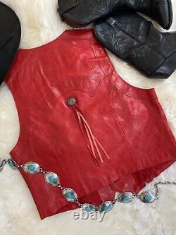 Gilet rouge vintage Pioneer Wear de haute qualité, vêtements western pour femmes cowgirl.