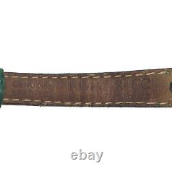 Gucci Femme Montre Bracelet Quartz Green Leather Strap Vintage Authentic #uu260 O
