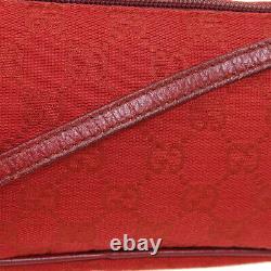 Gucci Gg Pattern Hand Bag 07198 2123 Sac À Main Red Canvas Leather Vintage Ak45664