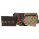 Gucci Original Gg Canvas Web Stripe Fanny Pack De Brown Vert Rouge Auth # Gg68 Y