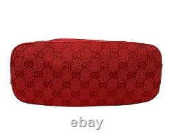 Gucci Vintage Gg Logo Monogram Sac À Main Toile Rouge Patent Leather Rankab