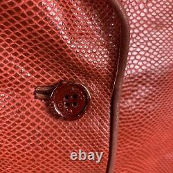 Gucci Vintage Snakeskin Veste Rouge Manches Longues 2 Bouton Collier Femmes Taille 44