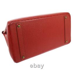 Hermes Birkin 40 Hand Bag Red Ardennes Vintage Ghw Authentic Ak36862h